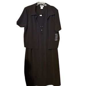 Sears Vintage Women's Plus Size 20 Black 2-Piece Dress & Jacket Set Formal